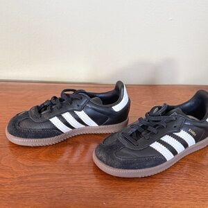 Adidas Samba Black Leather Sneakers with White Stripes